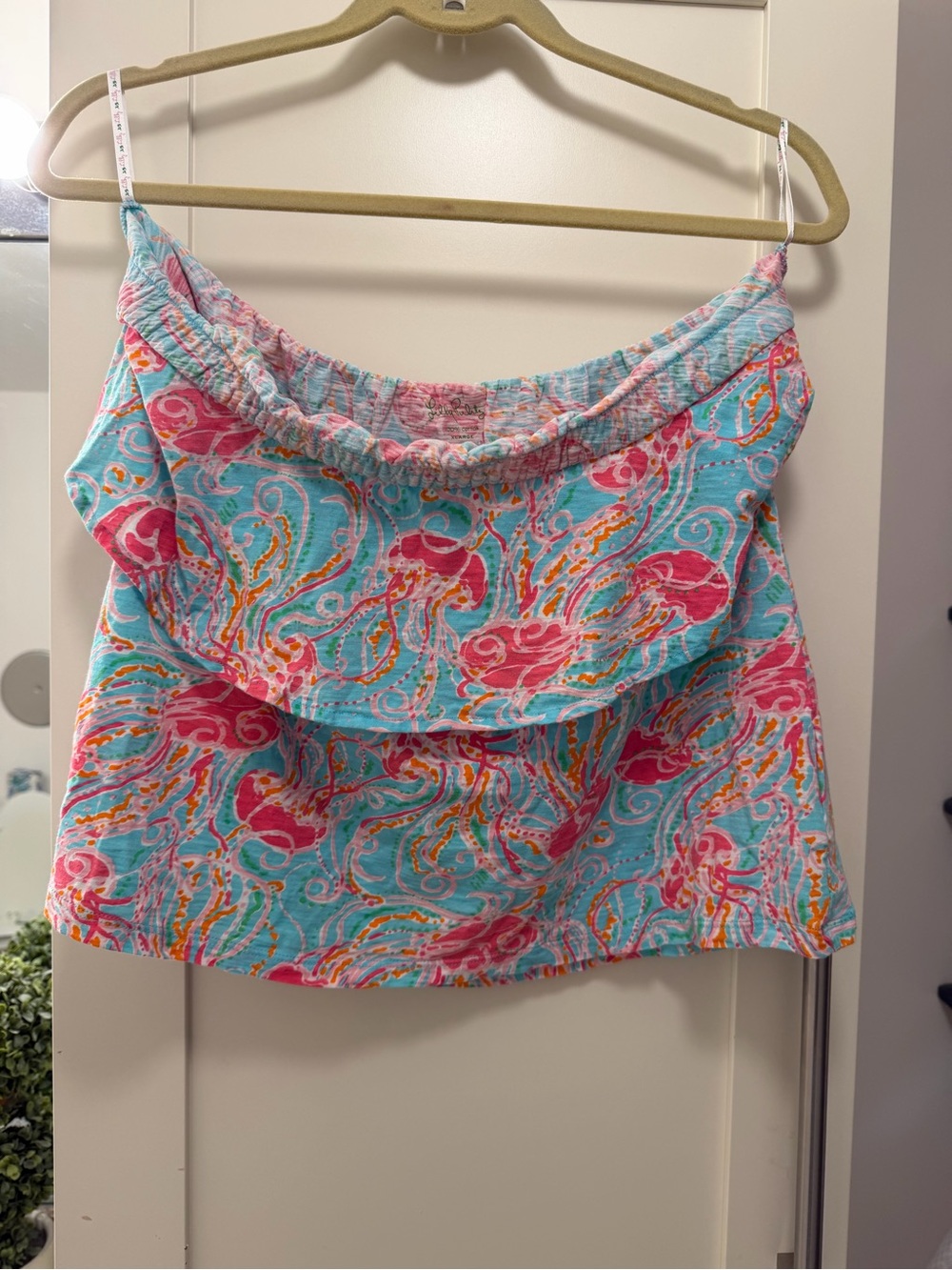 Lilly Pulitzer Pink & Aqua Printed Ruffle Skort